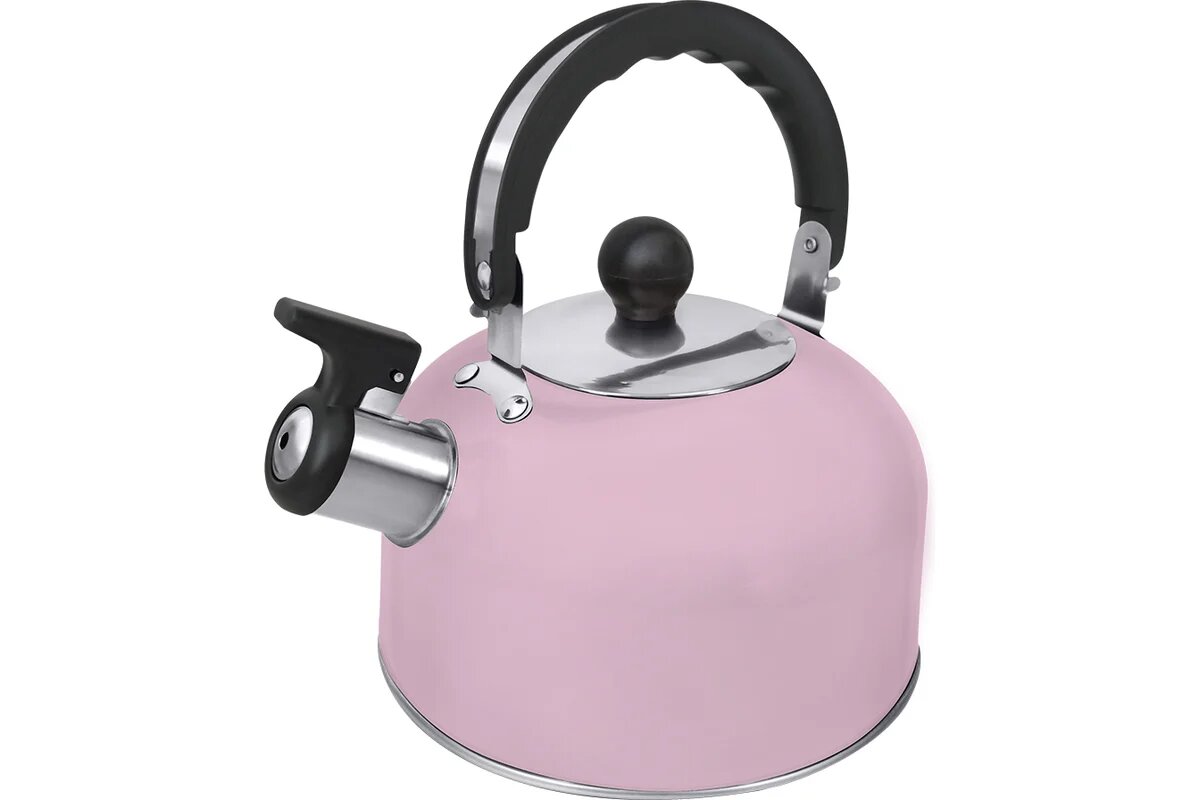 HOME ELEMENT HE-WK1603B Чайник со свистком розовый матовый с крышкой и носиком для кухни