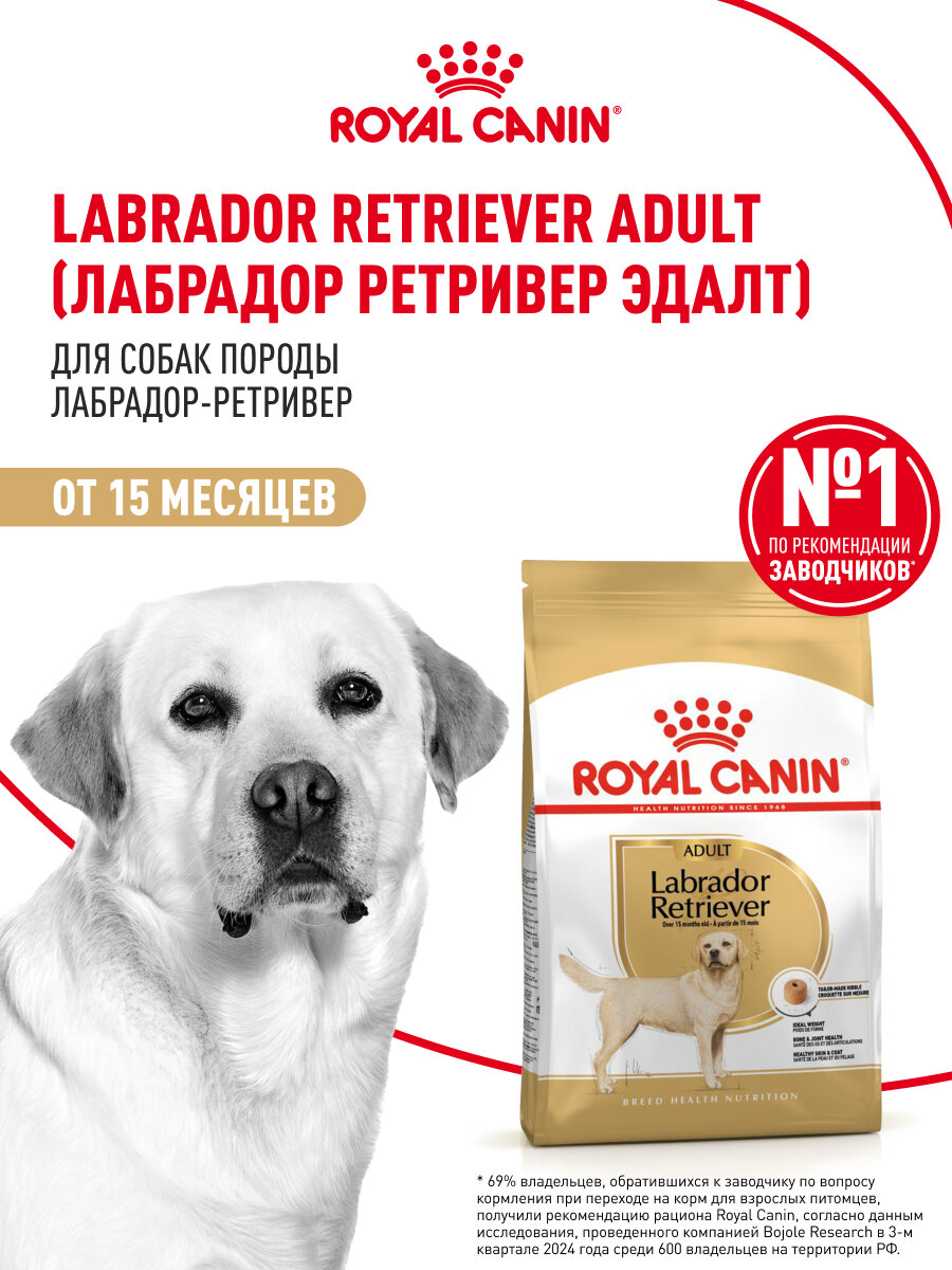 Сухой корм для собак Royal Canin Adult для породы лабрадор ретривер, 3 кг