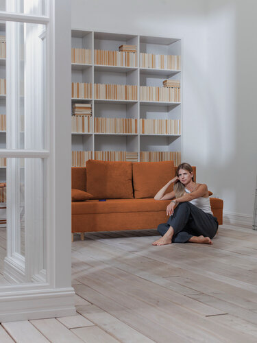 Изображение товара Раскладной диван кровать Токио NEW, механизм еврокнижка, 189х72х84 см, оранжевый, прямой диванчик с ящиком для хранения