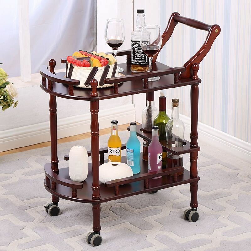 Журнальный стол 60х40х80 см Коляска из массива дерева передвижная тележка для чая и закусок