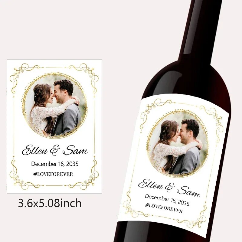 Персонализированные этикетки на вино "Ellen & Sam"