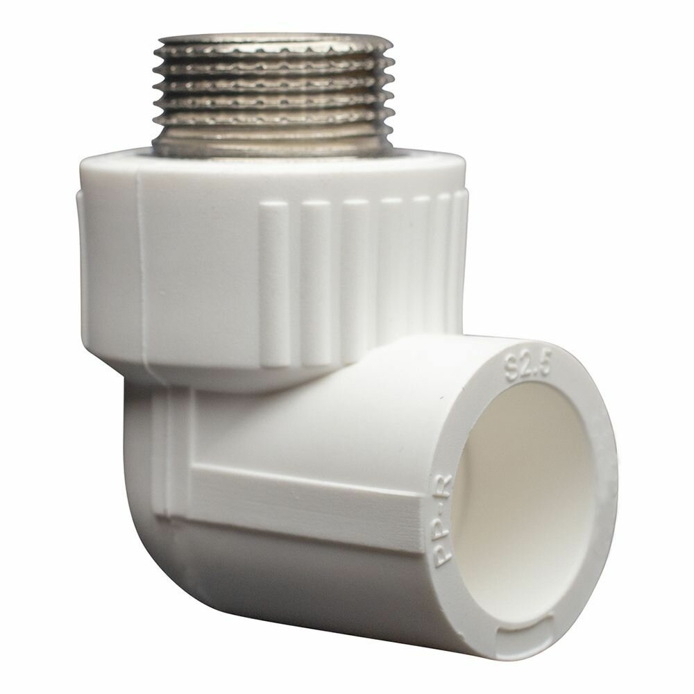 Уголок полипропиленовый 25х3/4" комбинированный для трубы СТМ пласт — фото 1