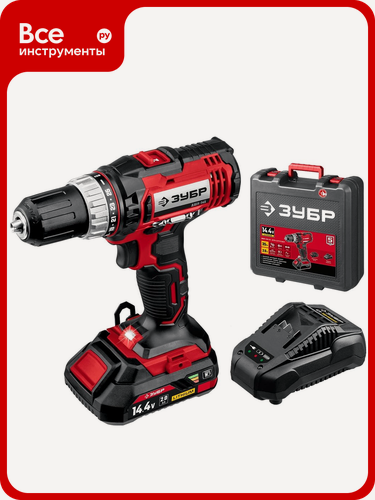 Изображение товара Дрель-шуруповер ЗУБР 14.4 В, 1 АКБ, в кейсе ДШЛ-145-21