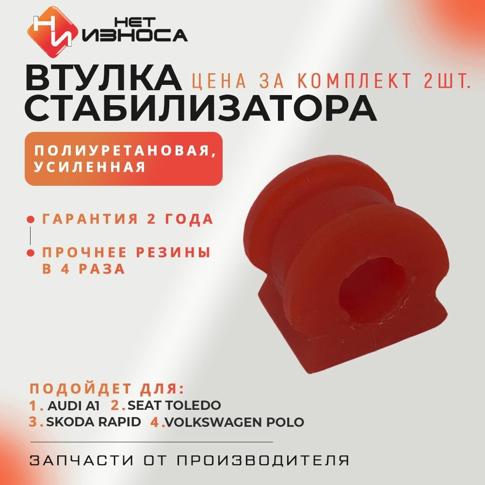 Втулка стабилизатора усиленная полиуретановая передняя ID-18мм NB414-2 Нет Износа AUDI SEAT SKODA VOLKSWAGEN