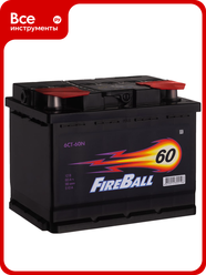 Аккумулятор FIRE BALL, 60 А/ч, 510 A CCA, прямая полярность, с электролитом