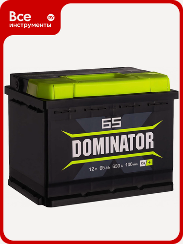 Изображение товара Аккумулятор DOMINATOR 65 Ач 0 LR, 630 А ССА, обратная полярность, кальциевая химия, для легковых и грузовых автомобилей