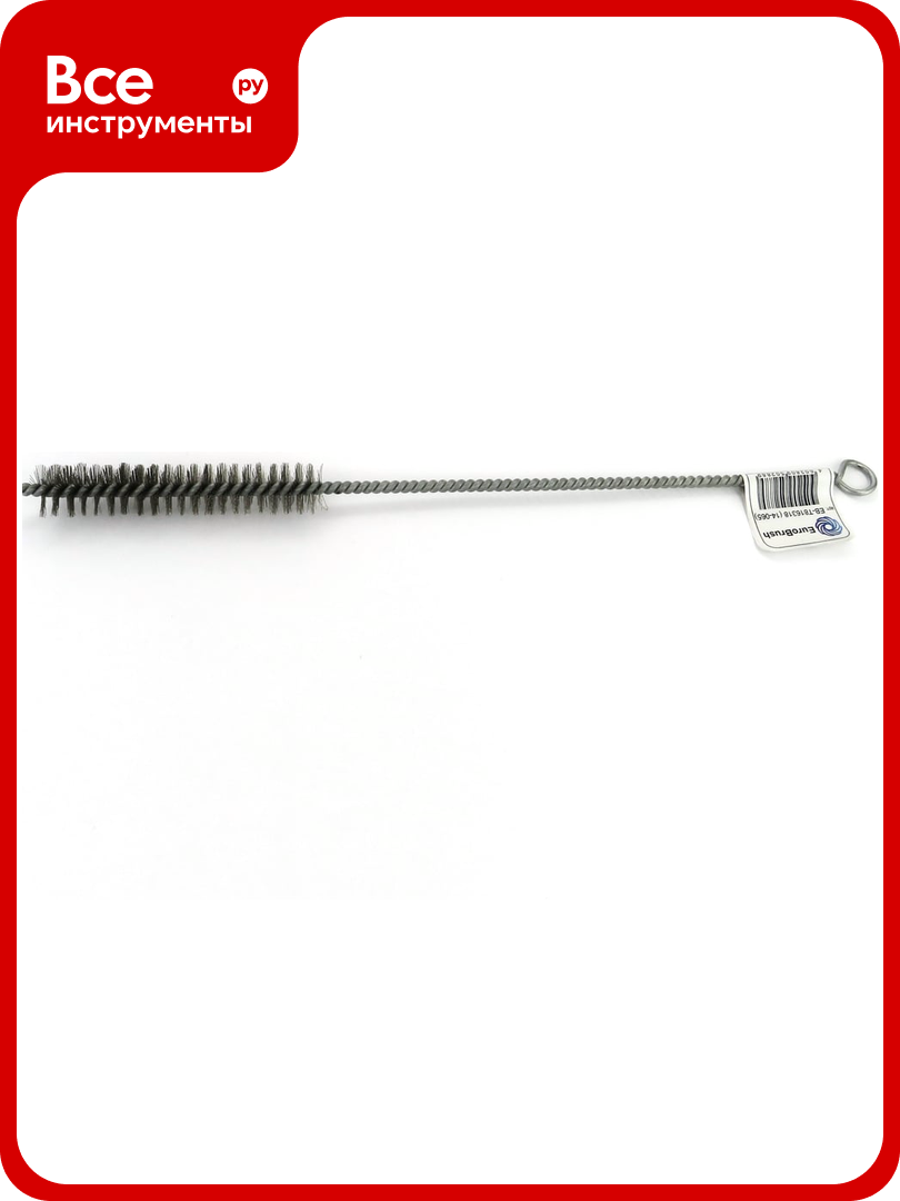 Щетка ерш 18x100x300 мм с хвостовиком + кольцо ворс гофрированная нержавеющая сталь 0.15 мм EuroBrush EB-T816318