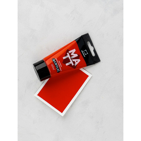 Краска акриловая матовая Малевичъ туба 60 мл красная темная