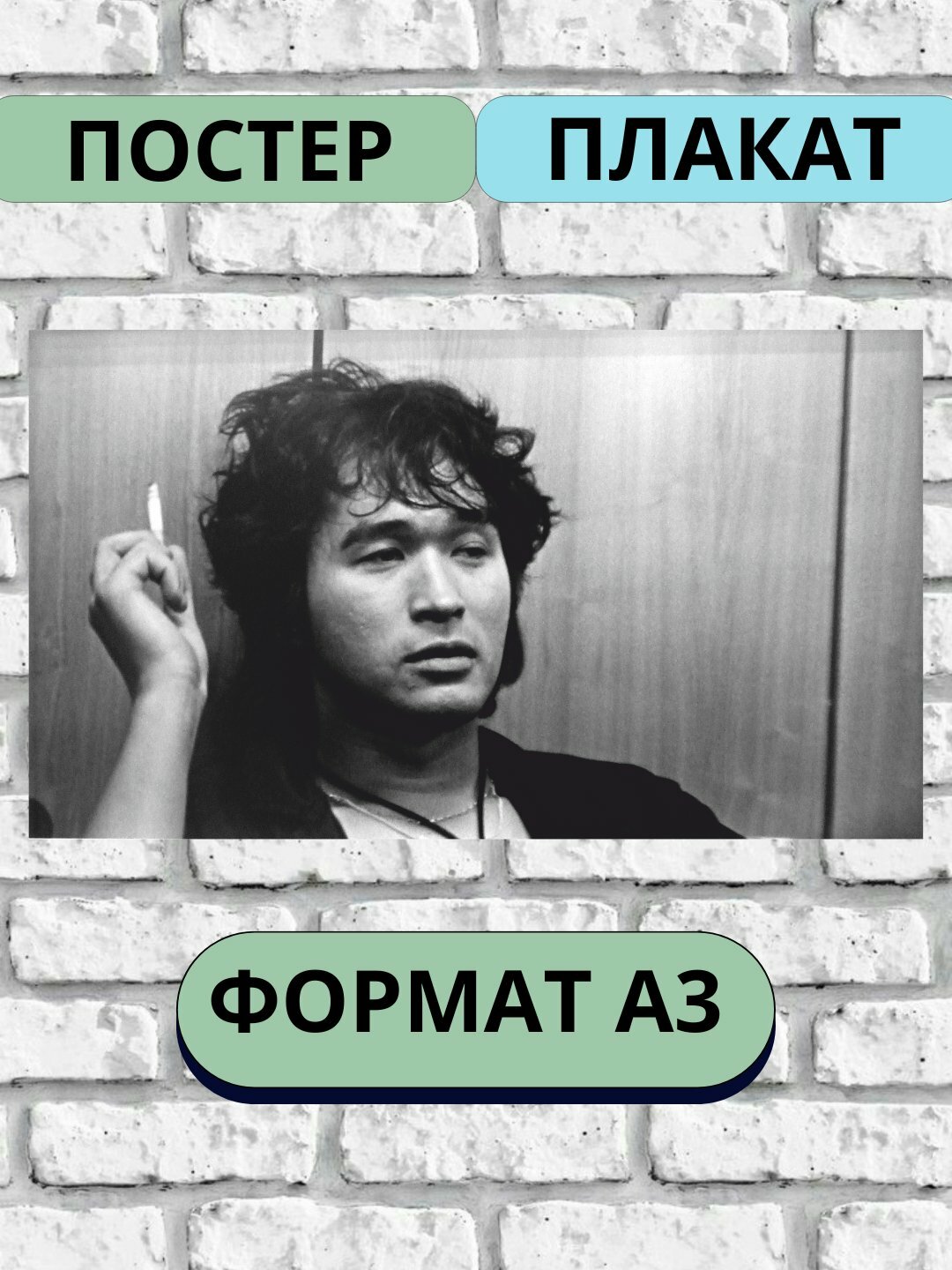 Постеры интерьерные, музыка, Виктор цой, А3 постер музыканта, плакат