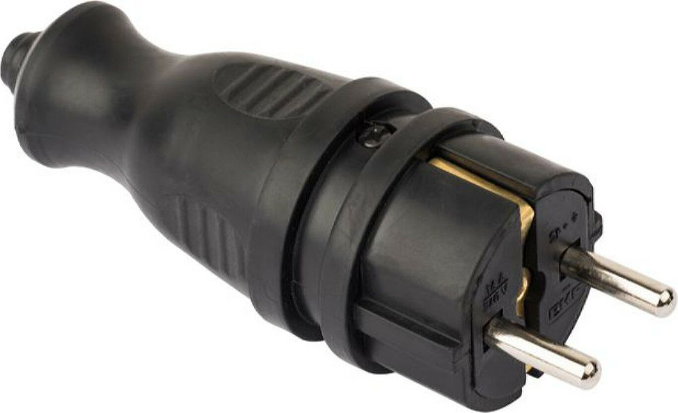 Вилка сетевая EKF PRO 2P+PE 230 В 16 A черная