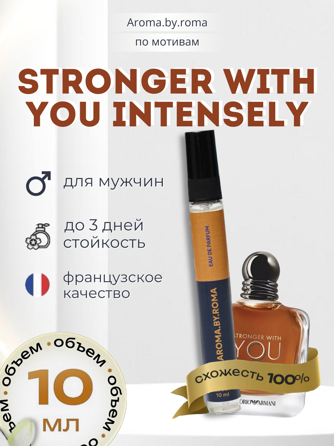 Мужские духи Stronger With You 10 мл, распив парфюм в пробнике для подарка