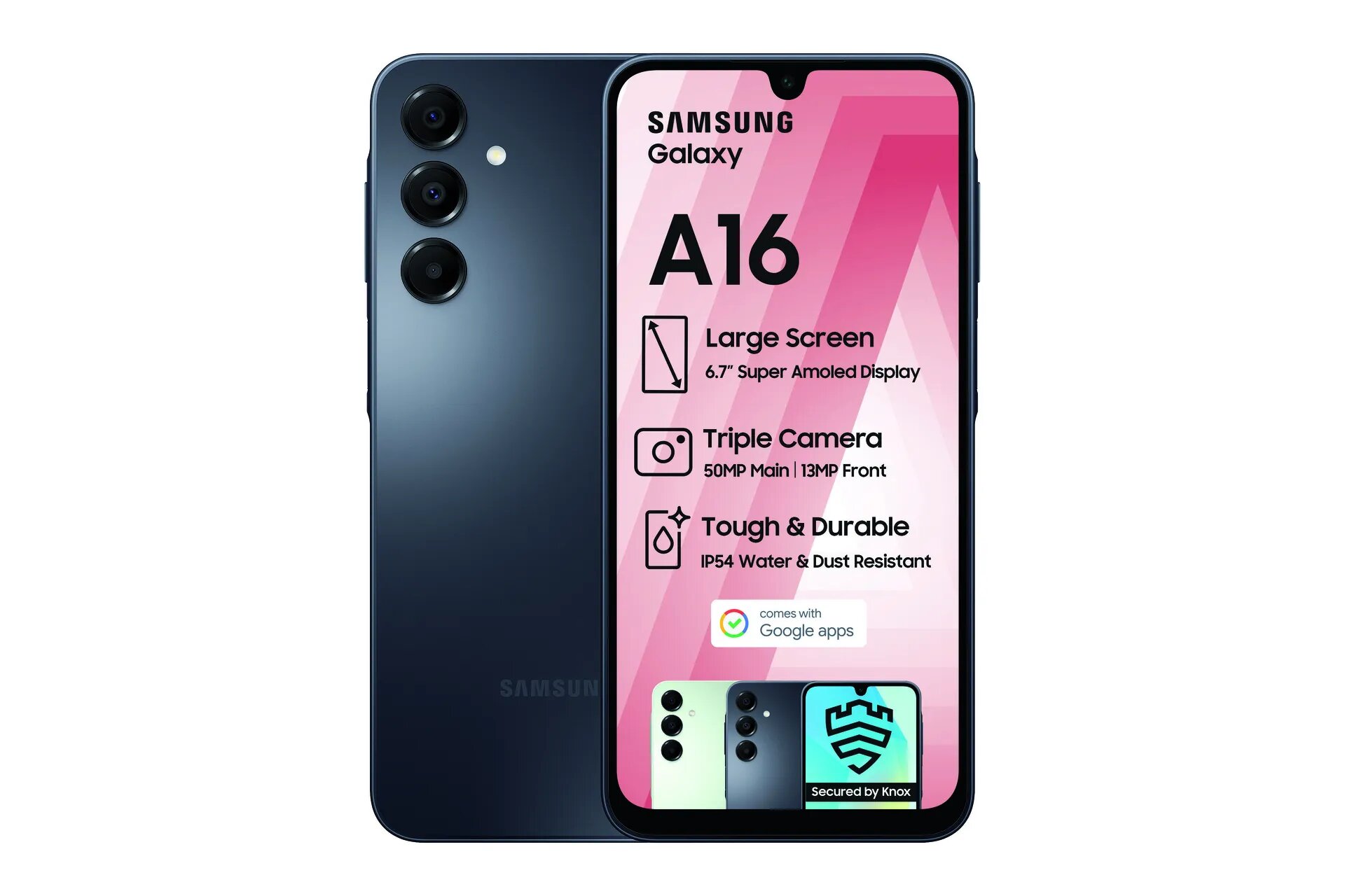 Смартфон Samsung Galaxy A16, 6GB RAM/128GB ROM, NFC, IP54, Android 13, Black