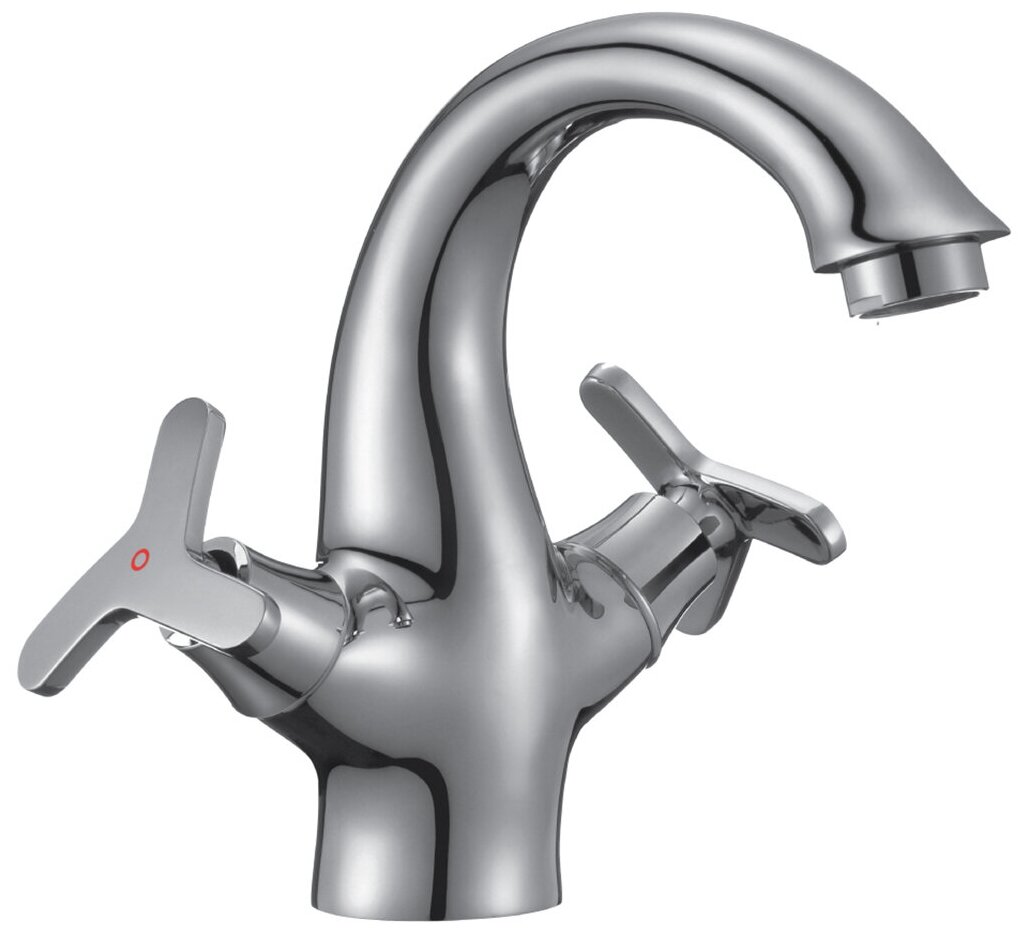 Смеситель для раковины Rossinka RS40-61 двухвентильный хром