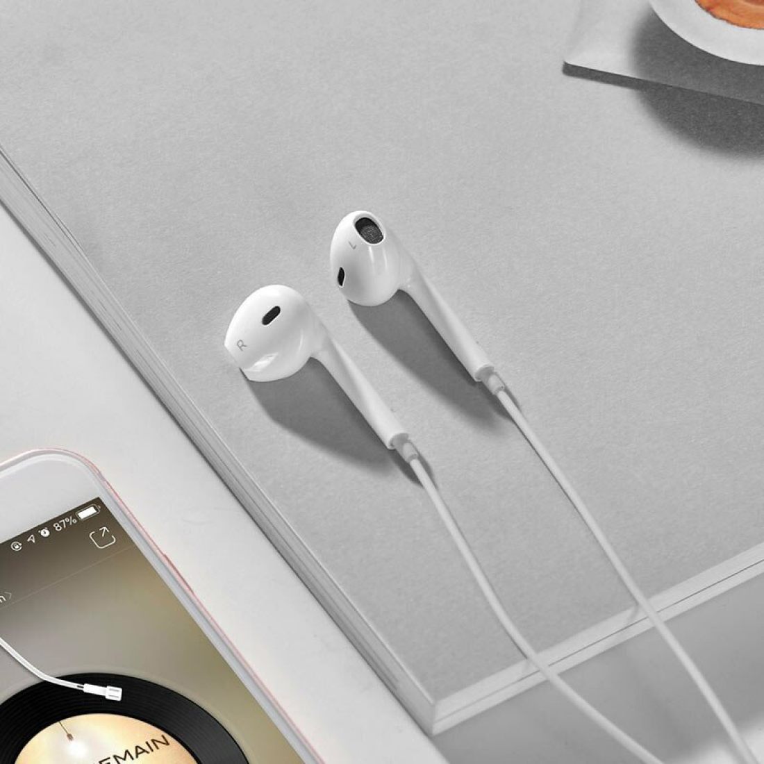 Проводные наушники M80 Original series earphones, HOCO, белые — фото 1