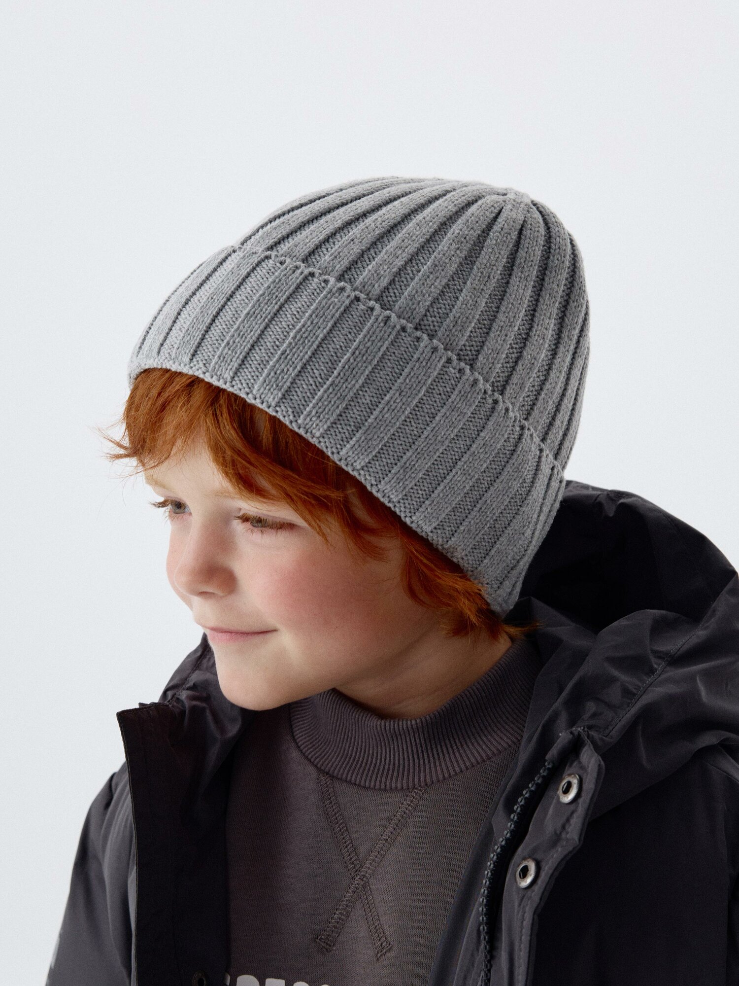 Шапка-бини Sela для мальчиков размер 54 светло-серый меланж