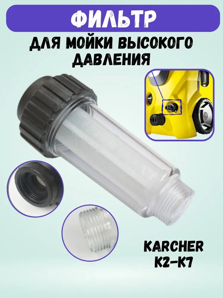 Фильтр входной для мойки высокого давления с адаптером для Karcher K2-K7 Champion Stihl