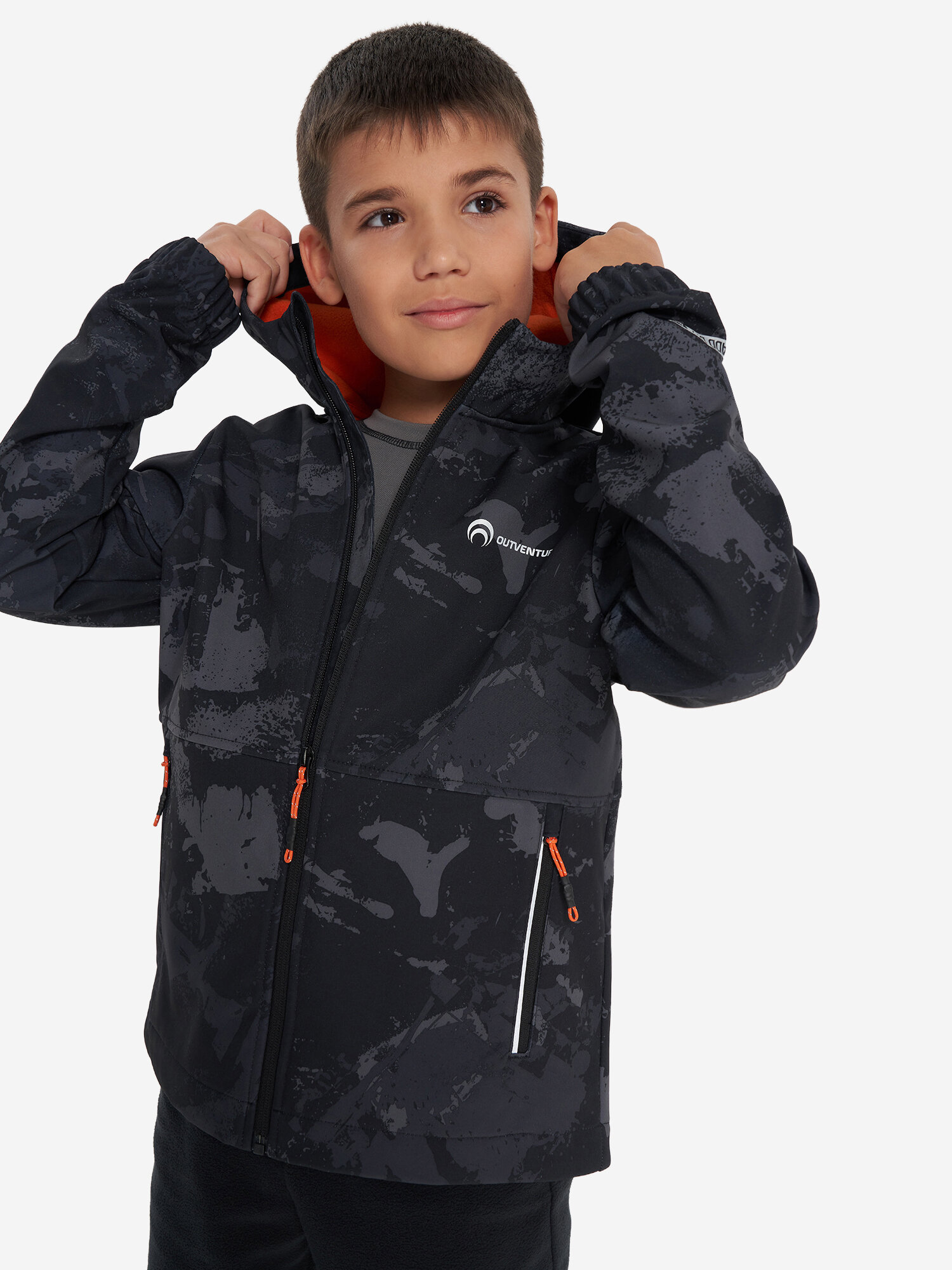Куртка спортивная OUTVENTURE Active Boys Soft Shell Jacket размер 164-170 черный