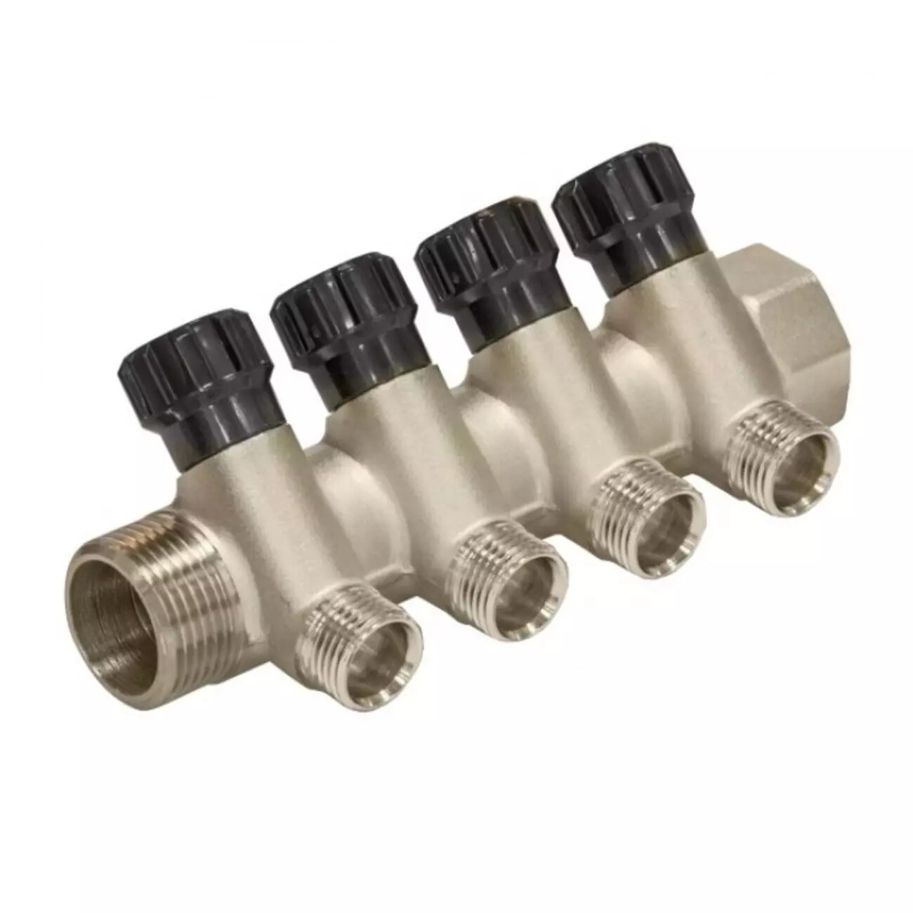 Коллектор Frap F404.4 3/4 х 1/2 на 4 выхода с регулировочными кранами латунь