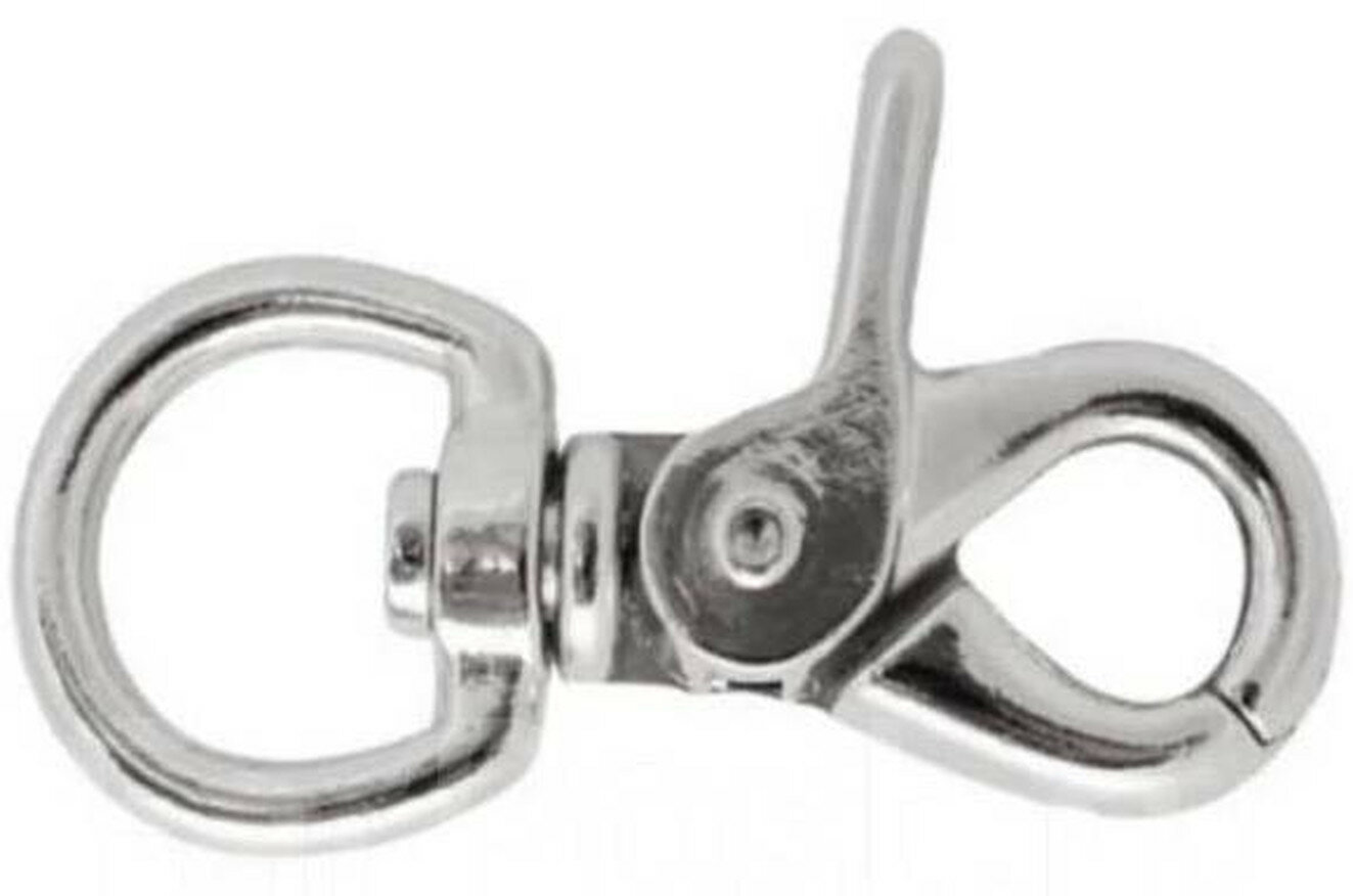 Карабин пружинный 73 мм ножницеобразный с вертлюгом 1 шт.