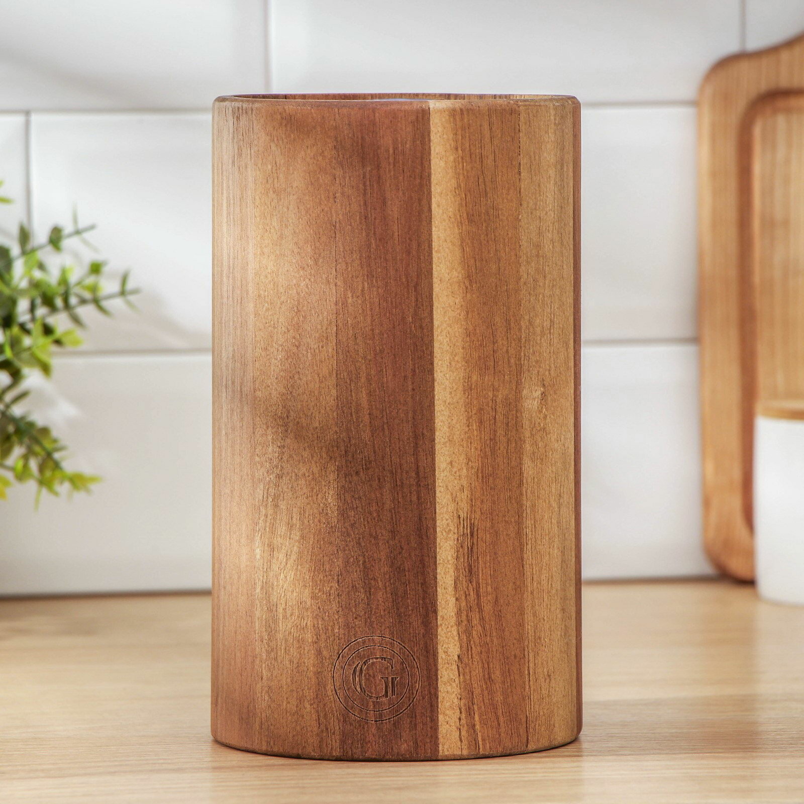 Картинки Подставка для ножей 22.5x12.7 см, дерево, тропическая акация