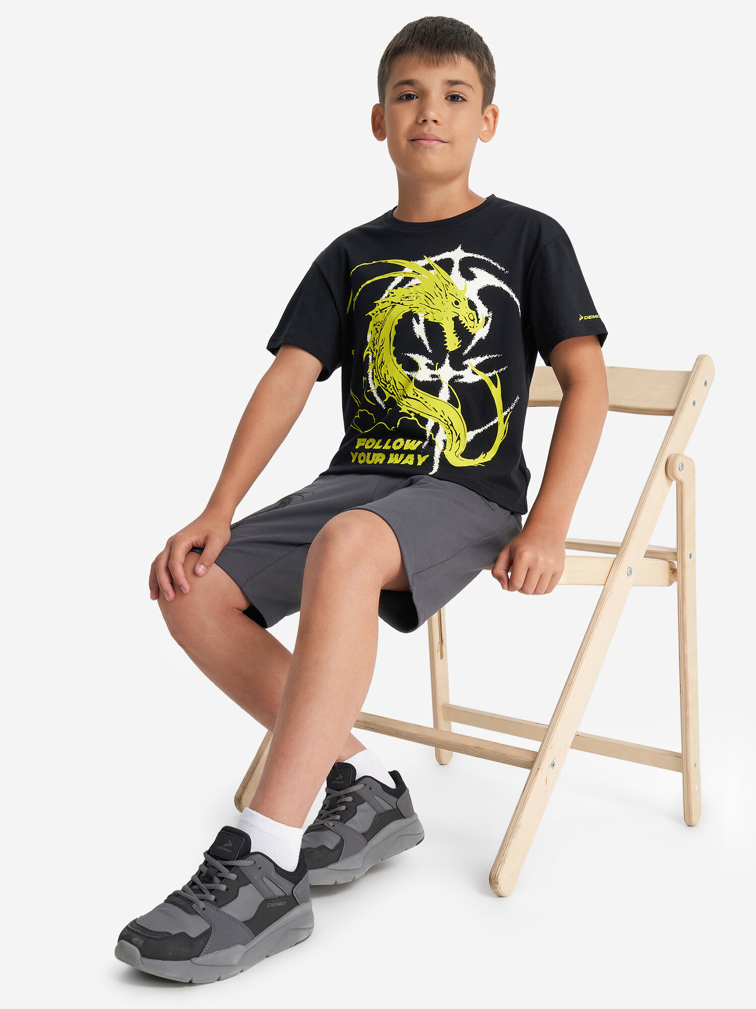 Футболка Demix, размер 164-170, черный — фото 1