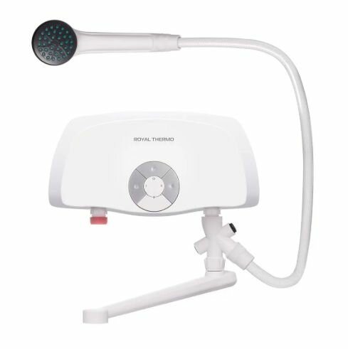 Проточный водонагреватель электрический Royal Thermo Smartfix TS 5.5 кВт белый с душевой лейкой и краном