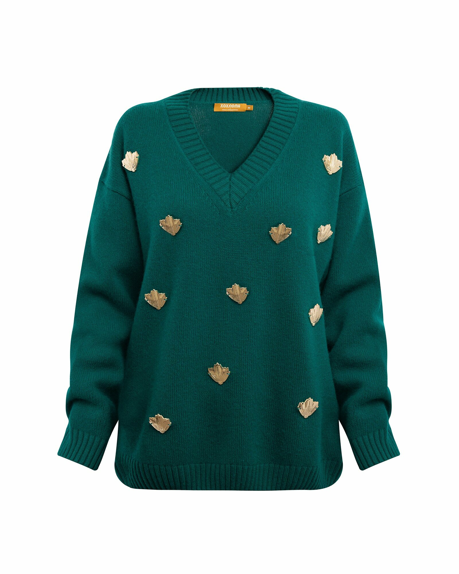 Джемпер Хохлома х Алена Ахмадуллина FW'24-25, размер M, изумрудный
