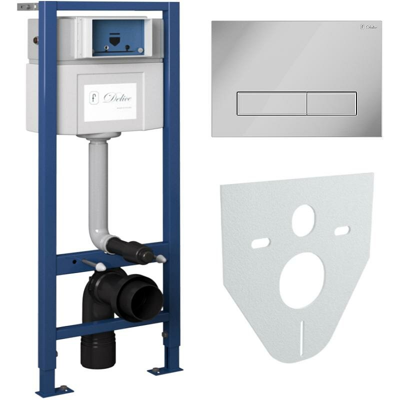 Инсталляция Delice Aura DLR000004 с клавишей смыва Хром стильный дизайн