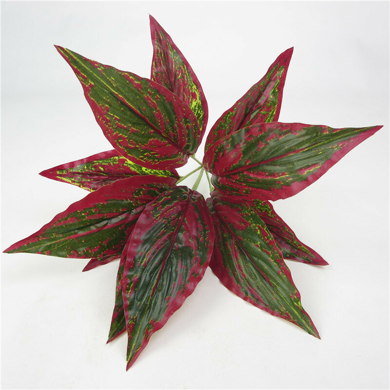 Sinteticheskoe zelenoe rastenie emilia sonchifolia i rodea japonica dlya steny i doma dekoratsiya so strogo izitatsionnym materialom krasnyy