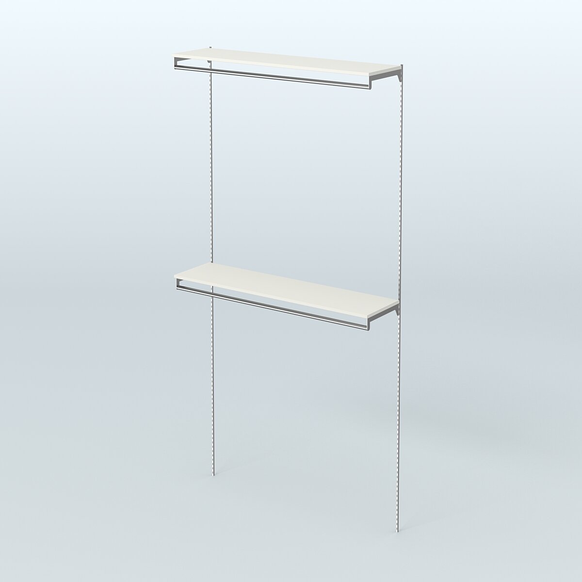 Модульная система Neo Fix №10 с двумя сборными поручнями и полками ДСП 16 мм (1200 мм) Белый