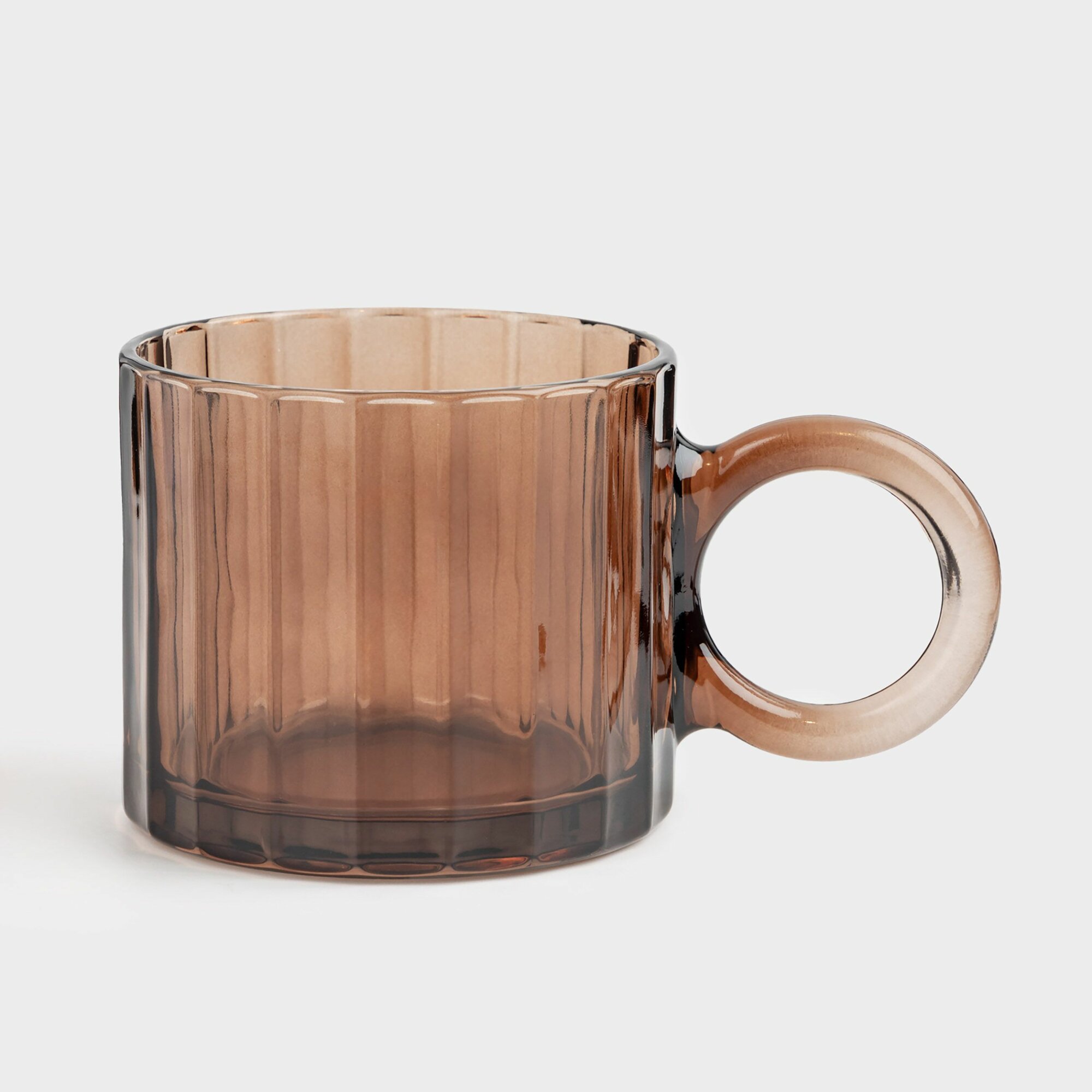 Кружка 300 мл стекло коричневая Clear color