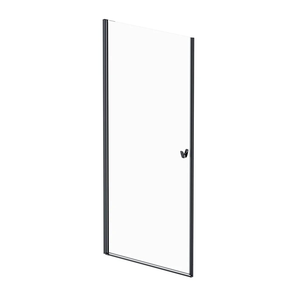 Душевая дверь в нишу AM.PM Sunny W87G-90-1P-BT стеклянная распашная 90 см с черным профилем одностворчатая немецкая