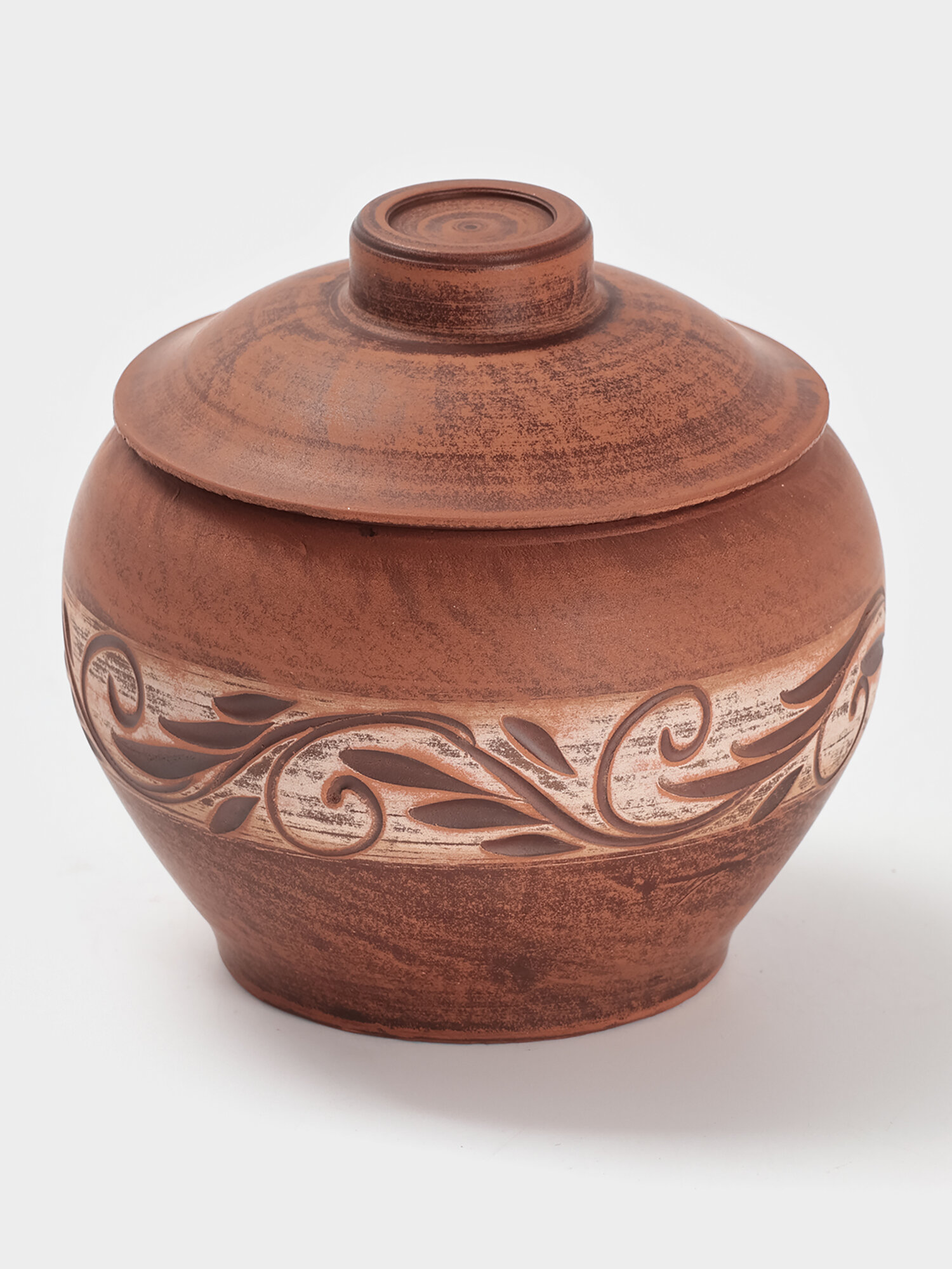 Горшок для запекания «Ангоб» 700 мл 13×13 см красная глина