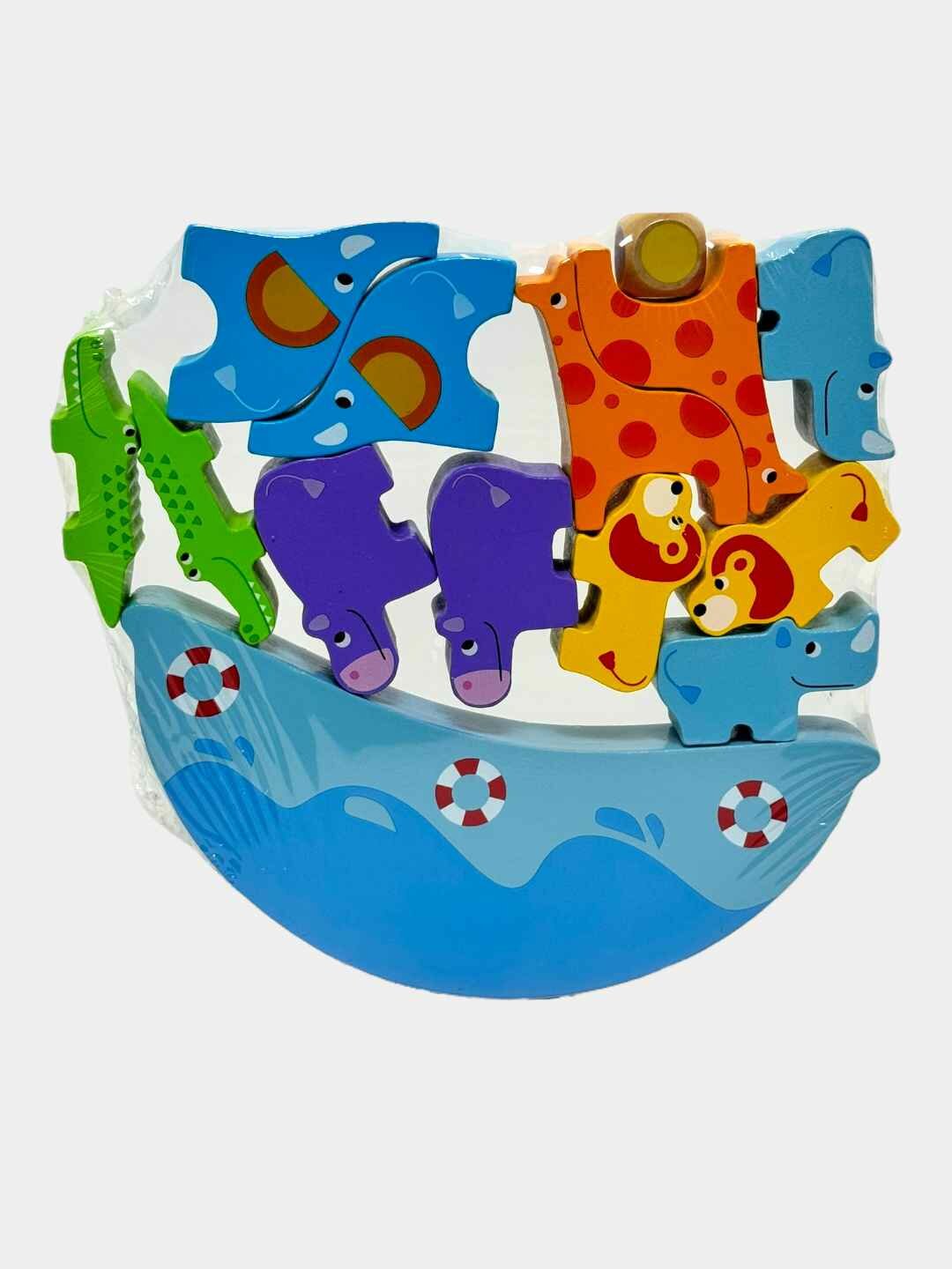 Деревянная балансировочная игрушка Животный баланс, С фигурками животных, Для детей от 18 месяцев Код. 14159