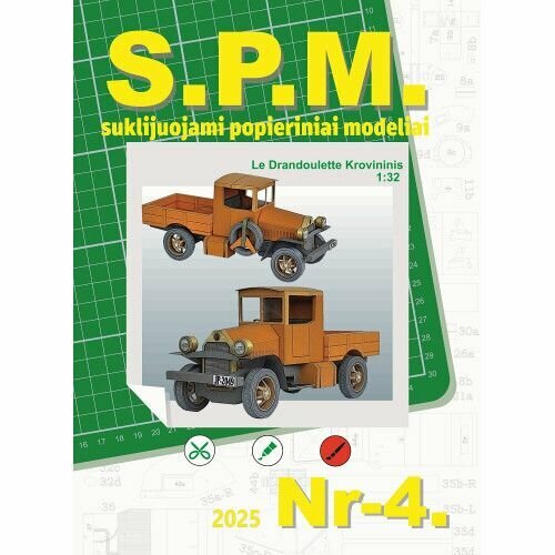 Сборная бумажная модель Пикап грузовой Le Drandoulette - S.P.M. №4 (Журнал)