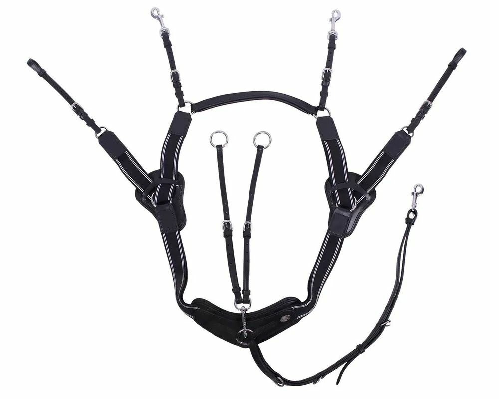 Подперсье с резинками 5-точечное (нагрудник) LeatherArt цвет черный, размер Full.