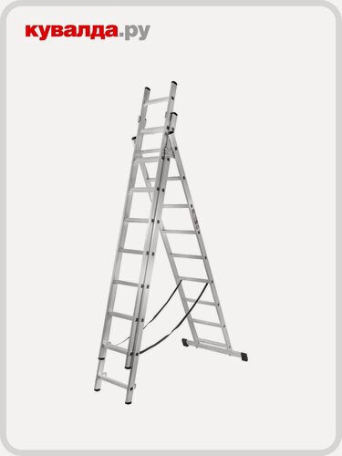 Изображение товара Лестница-стремянка трехсекционная вихрь ЛА 3х 9