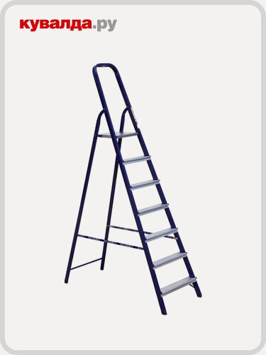 Изображение товара Стремянка стальная алюмет M 8407 7 ступеней профиль 40х20