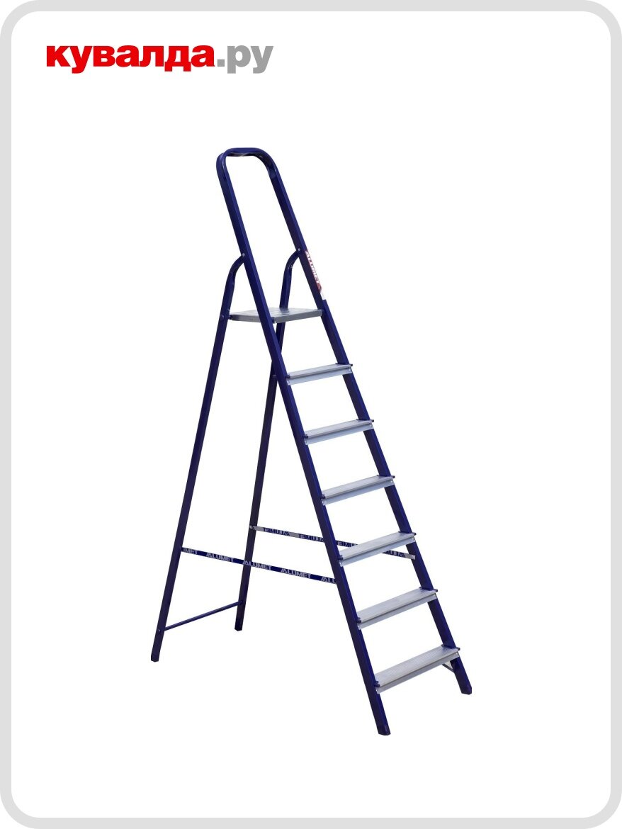 Стремянка стальная алюмет M 8407 7 ступеней профиль 40х20
