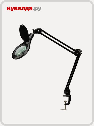 Изображение товара Лупа REXANT 31-0406 на струбцине круглая 5D с подсв. 56SMD LED, ø127мм