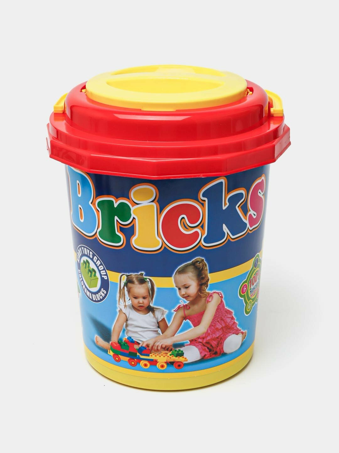 Детский конструктор блоки, набор 48 деталей в ведёрке, развивающая игрушка