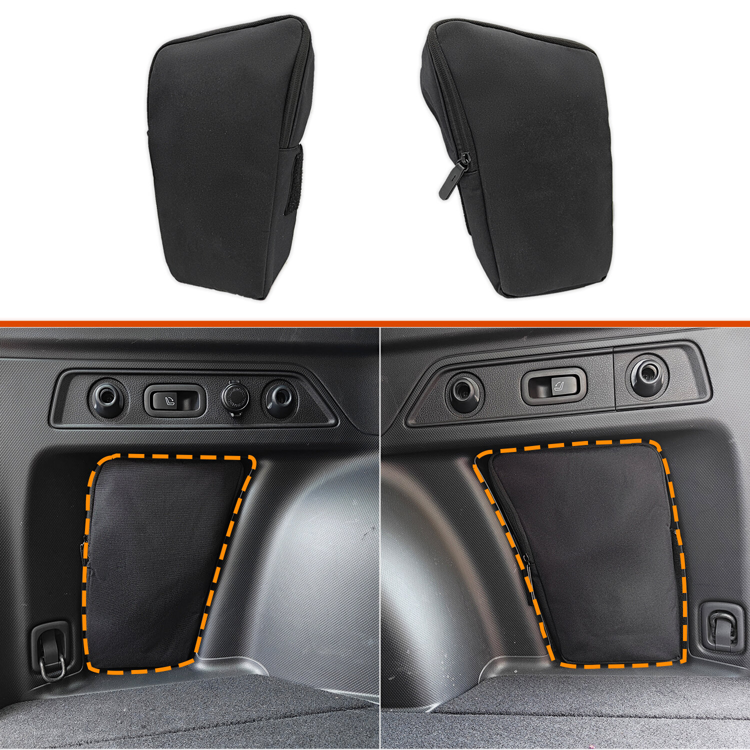 Сумка для хранения боковых помещений для багажника для Subaru Forester SK 2024 2023 2022 2021 2020 2019, Black, 2 ПК (сторона водителя+пассажирская сторона)