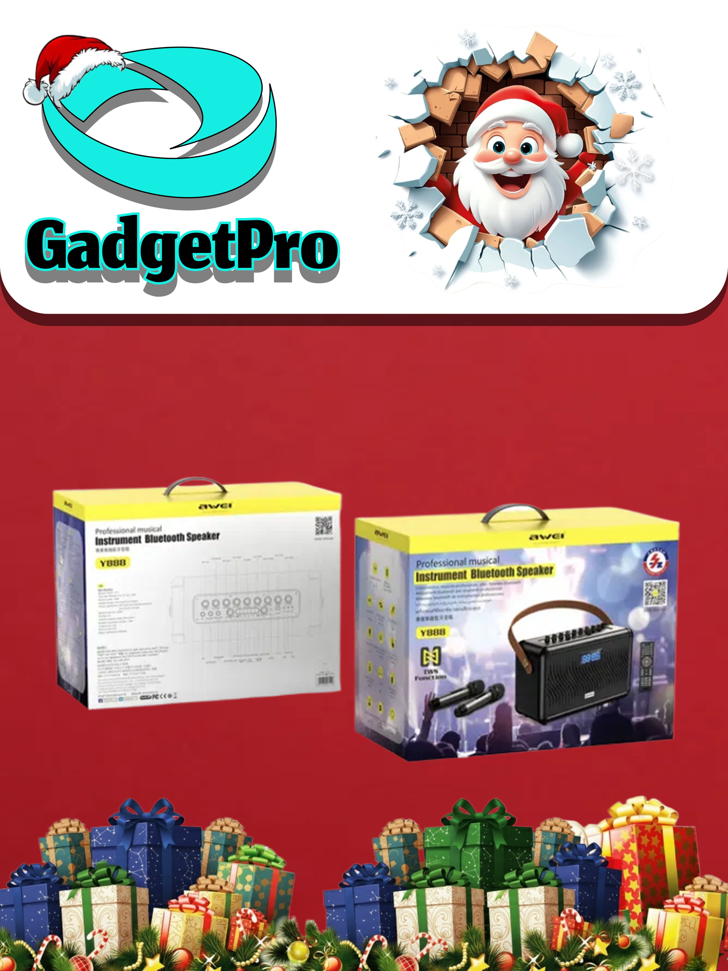 Awei Y888 – мощная портативная колонка 100 Вт, отличные басы, микрофон, современный дизайн.