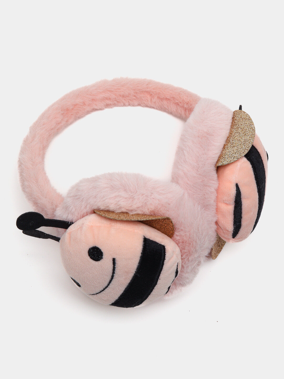 Меховые зимние наушники, для девочек, тёплые, мягкие, утеплённые | Супер-мягкие детские наушники « Пчёлка»