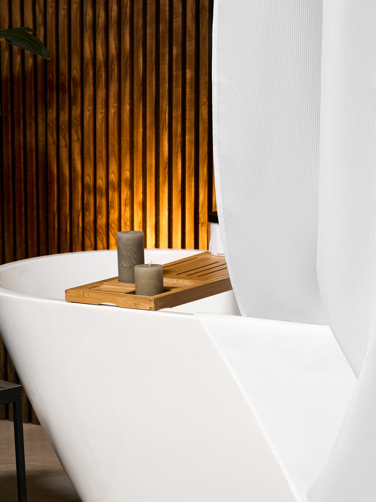 Штора для ванной, 180х200, тканевая, кольца в комплекте, с утяжелителем — фото 1