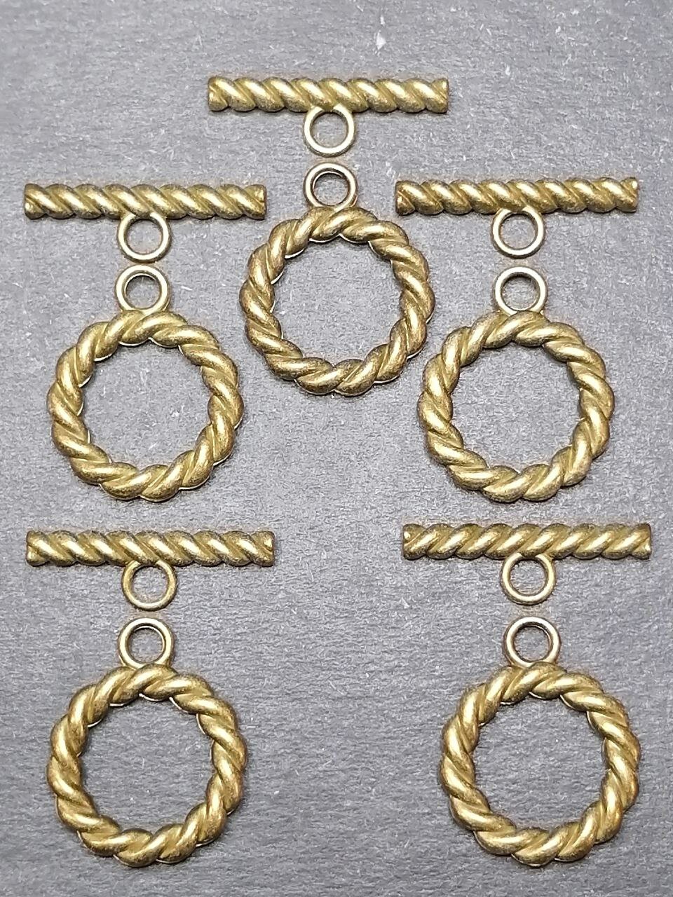 Набор тогл-замков для бижутерии Ким металлический сплав 30x25x3 мм 5 шт