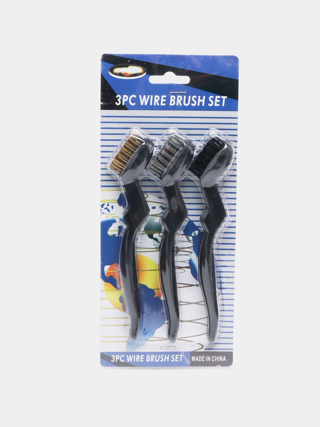 Набор металлических щеток, с пластмассовой ручкой по металлу, 3 шт