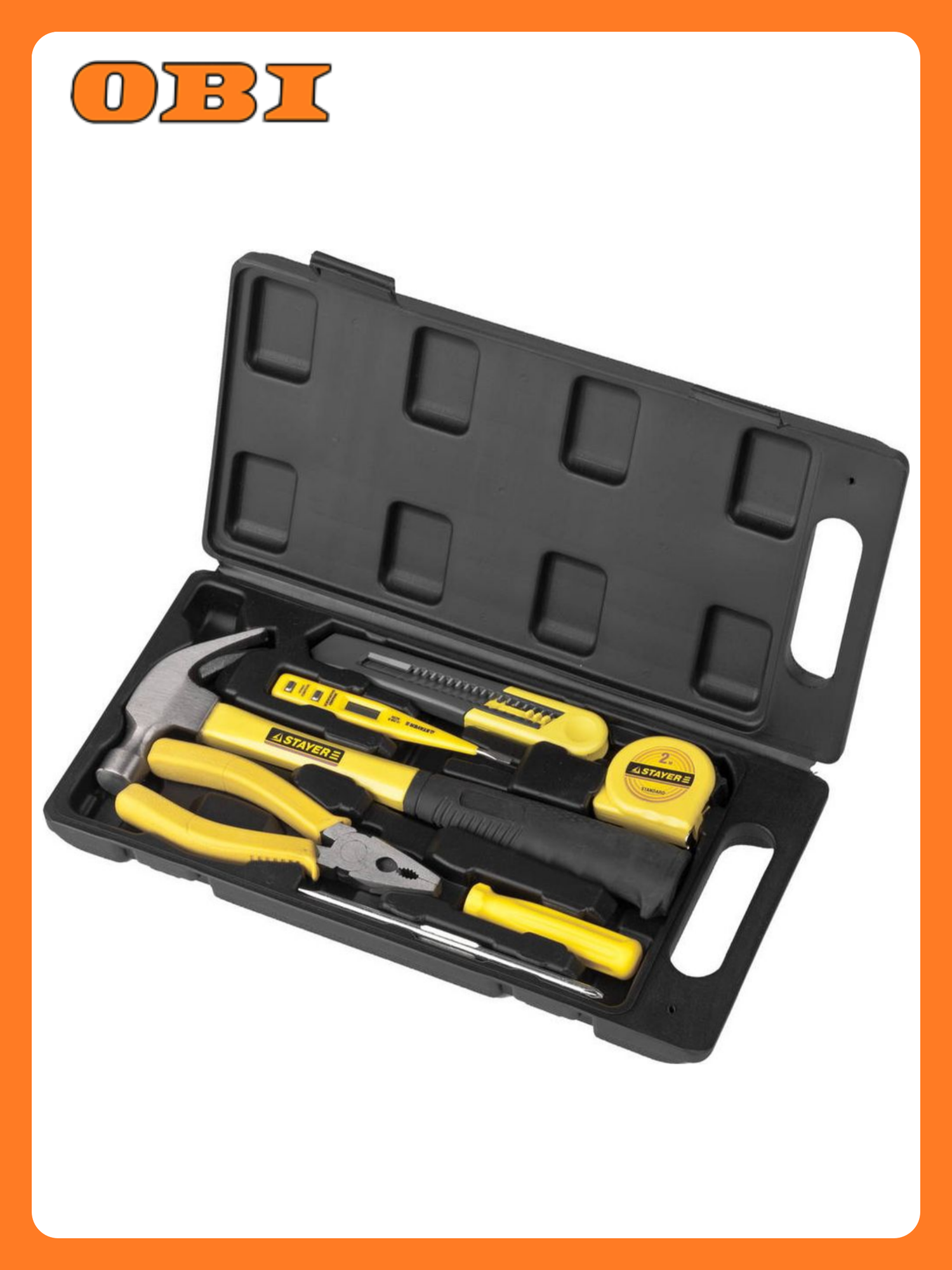 Набор инструментов STAYER  7 предметов  с молотком и пассатижами  в кейсе