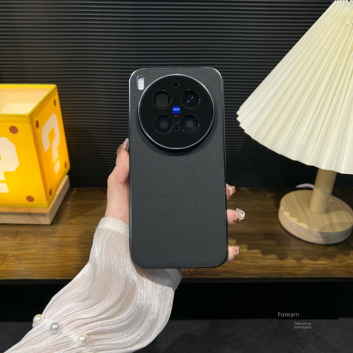 Чехол для Vivo X300 из натуральной кожи цвета Ядан Блэк - антипрокольная защита, узкий дизайн для мужчин и женщин
