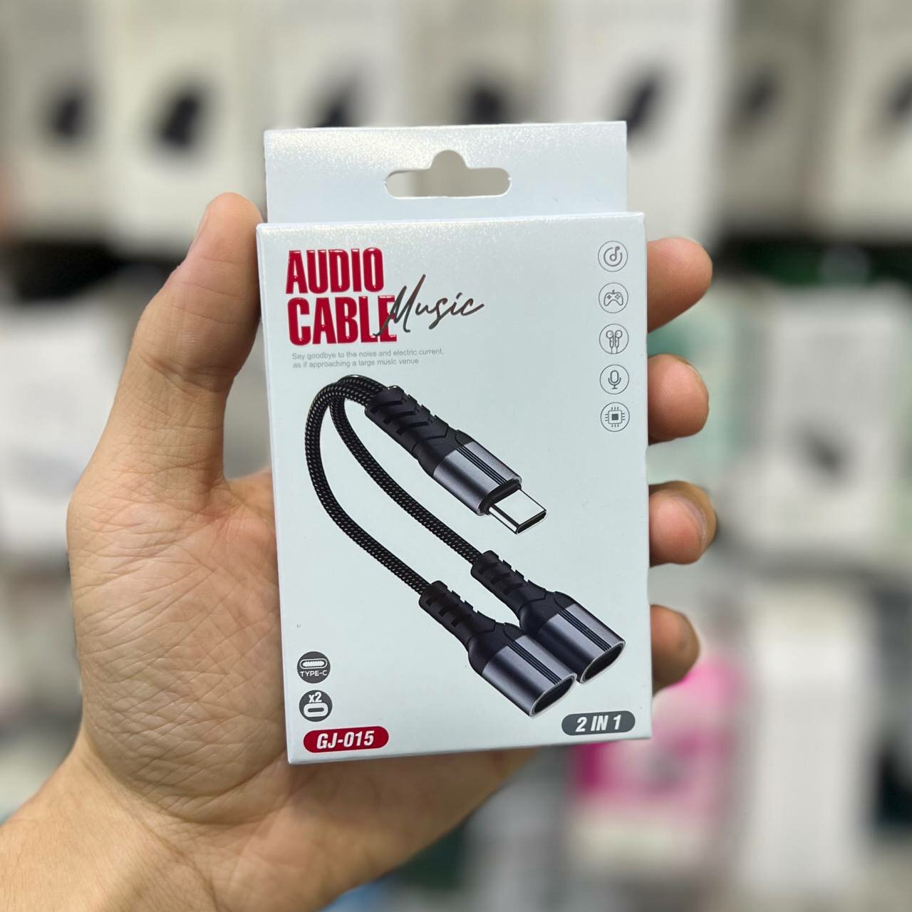 Аудио адаптер USB-C – 2×3.5 мм, 2 в 1, для наушников и микрофона, GJ-015